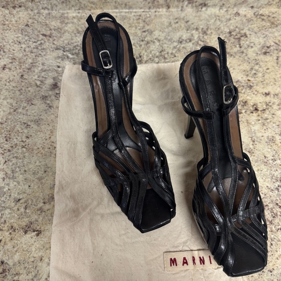 Marni Black Platform Stiletto Heels 8.5 - Picture 3 of 8